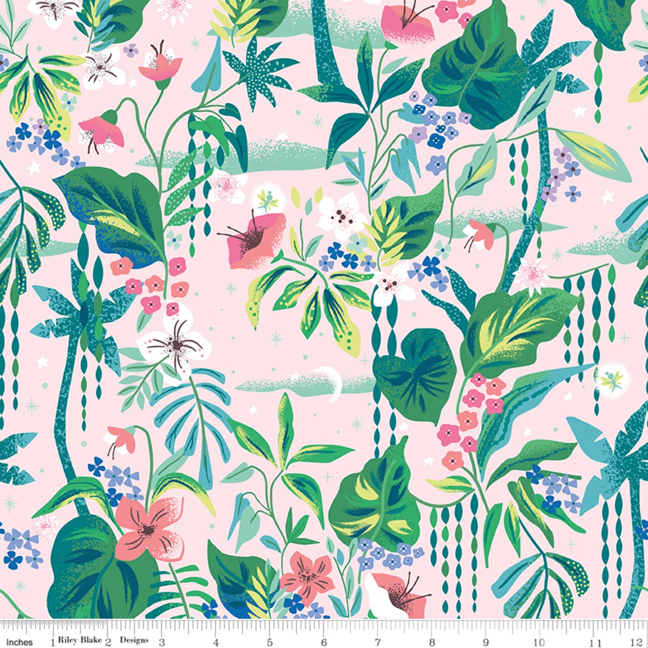 Tropical Floral in Pink (c15903-pink) | Forever Neverland | Jill Howarth | Riley Blake